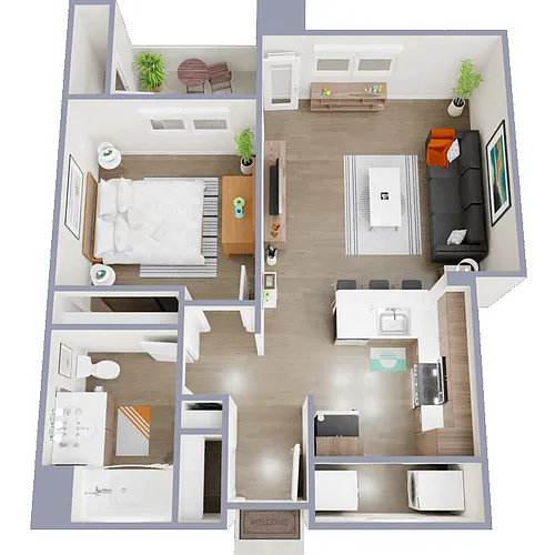 Floor plan 1x1A