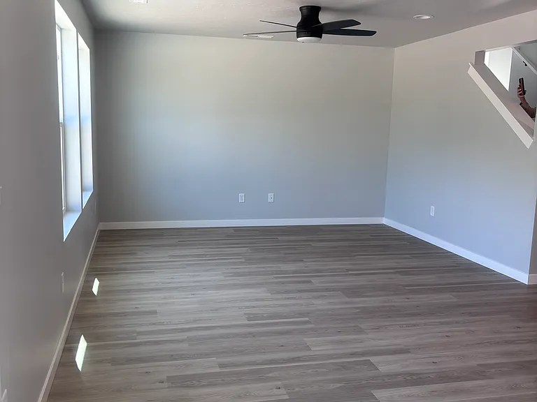 great room with remote fan/light