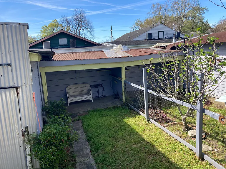 Fenced backyard