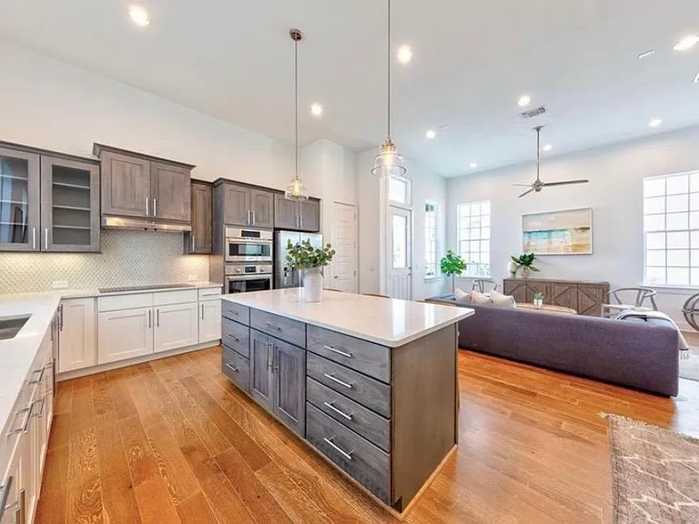 Kitchen is open to the living area