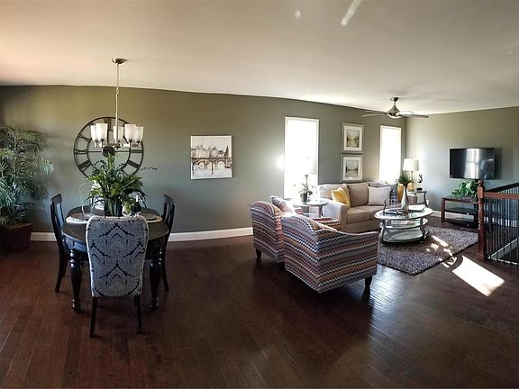 Living room and dining area