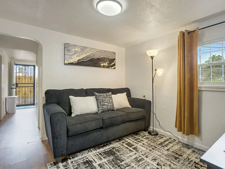 The couch easily converts into a queen bed, perfect for extra guests.