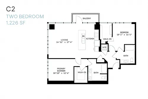Floor plan Two Bedroom C2