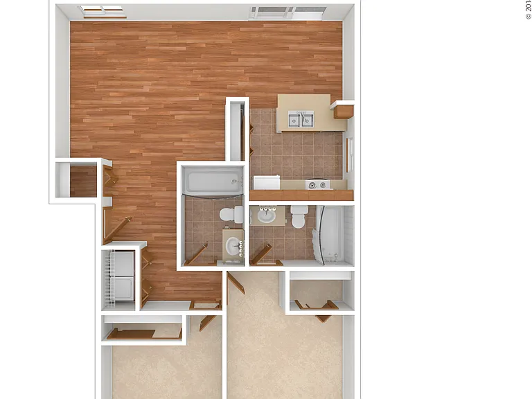The Canterbury: Beds - 2: Baths - 2: SqFt Range - 939 to 939