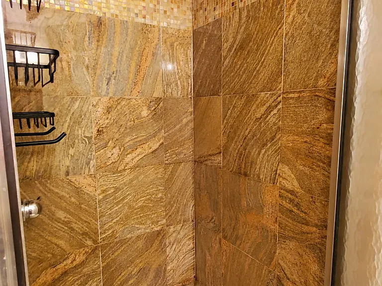 Marble Shower with Soap Caddy