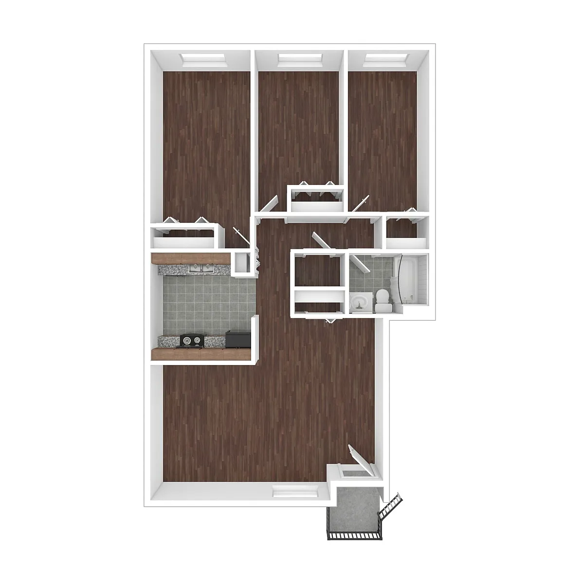 Floor plan Mountain Laurel 3 Bedroom (Affordable 50%)