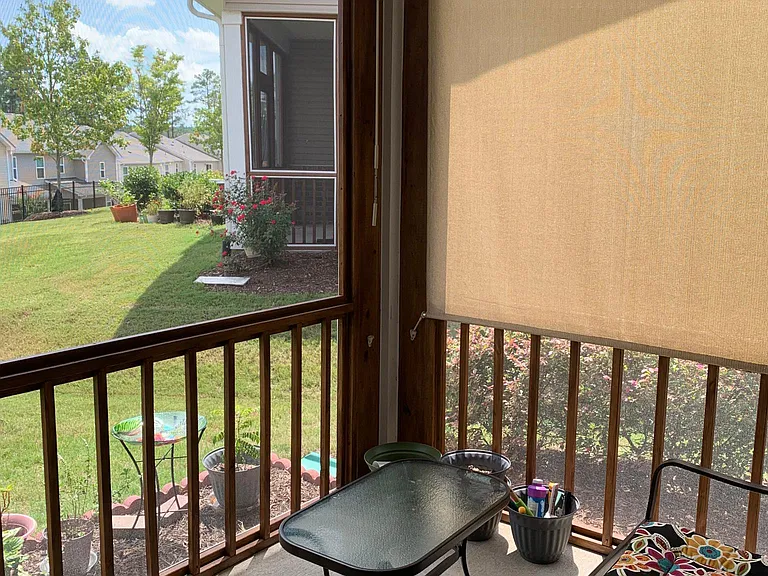 Screened Porch with custom shades