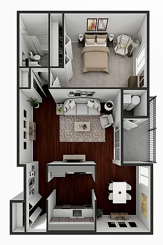 Floor plan 1 Bed 1 Bath