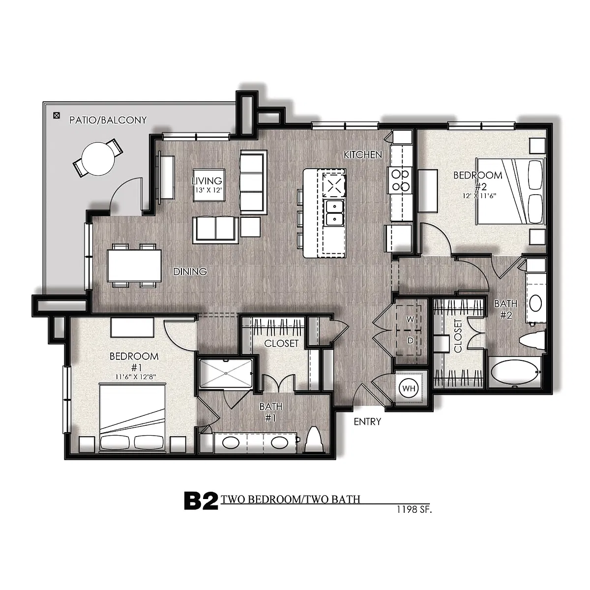 Floor plan 2X2 B