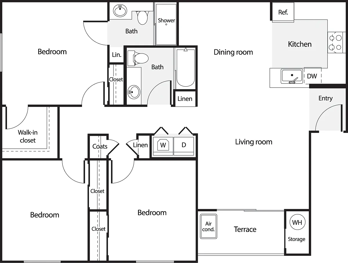 Floor plan 3+ Bedrooms A