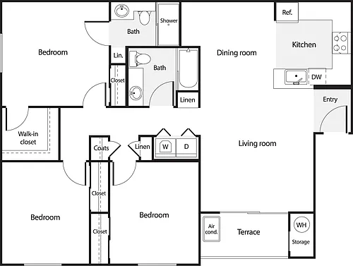 Floor plan 3+ Bedrooms A