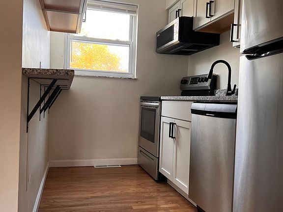 Kitchen with newer stainless steel appliances