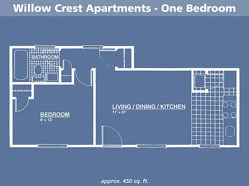 Floor plan 1 Bedroom - Small