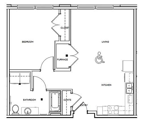 Floor plan 1 Bed 1 Bath