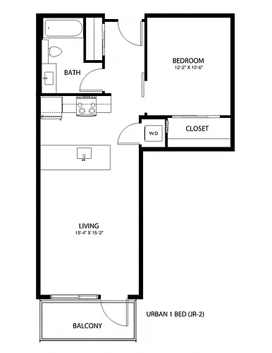 Floor plan Open 1x1 B6