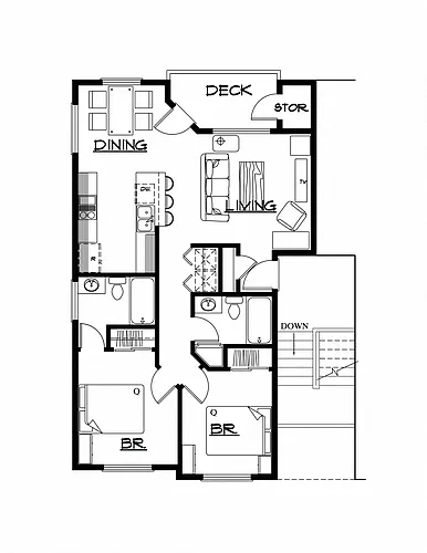 Floor plan Two Bedroom