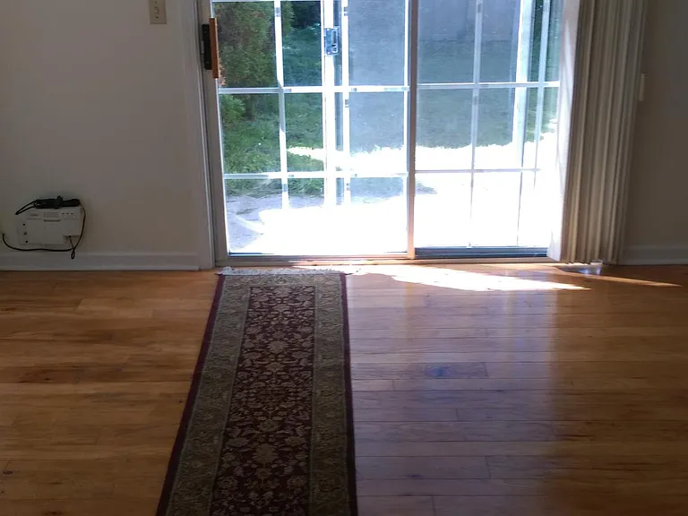 Patio doors letting in sunlight.