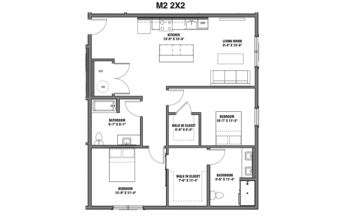 Floor plan M2 2X2