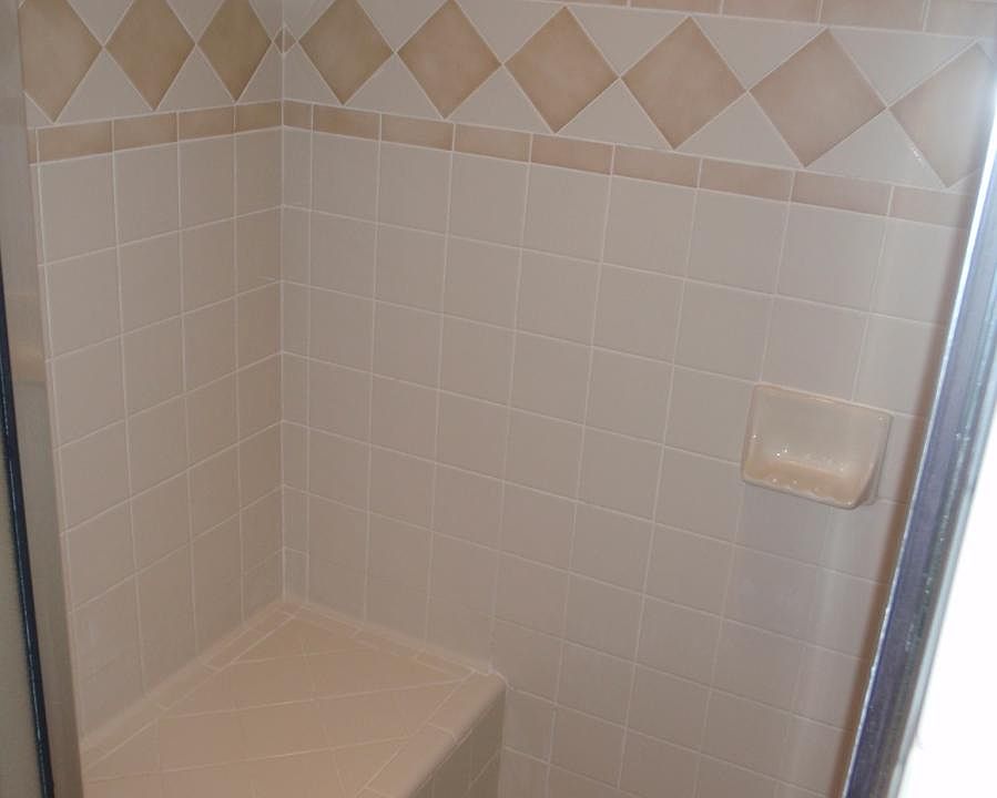 bench in shower