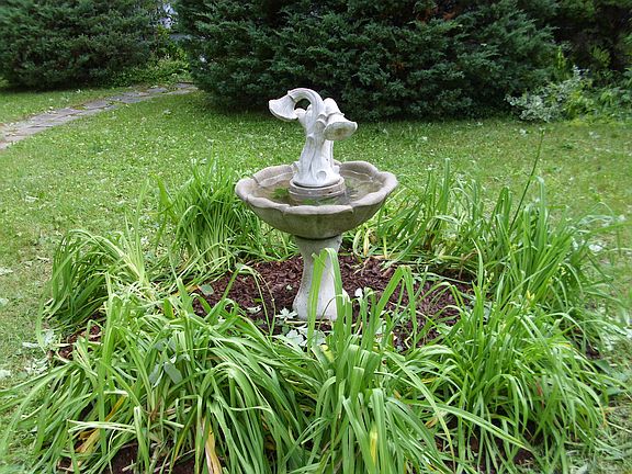 Fountain in front yard