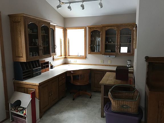 Built in desk in sunroom