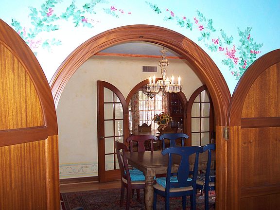Solid mahogany arched doors
