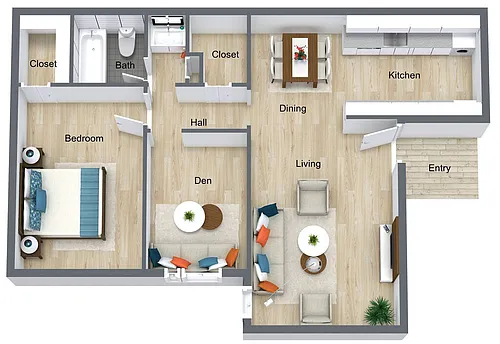 Floor plan B-1X1