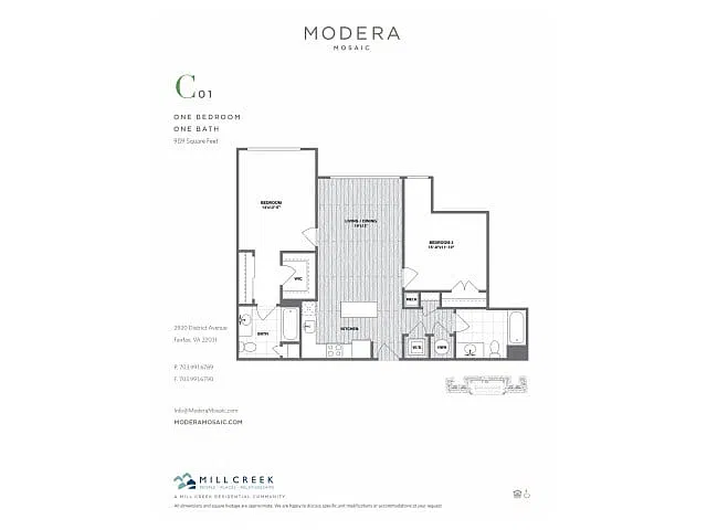 Floor plan C01 - Two Bedroom Two Bath