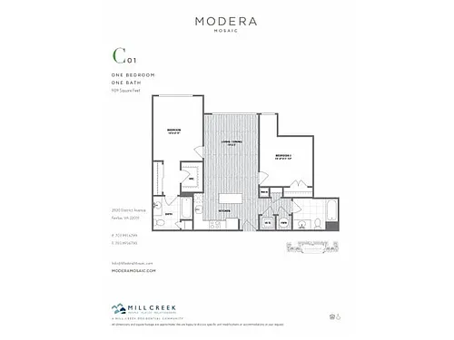 Floor plan C01 - Two Bedroom Two Bath