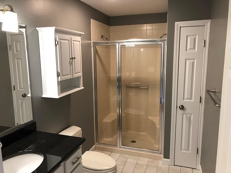 Bathroom and linen closet