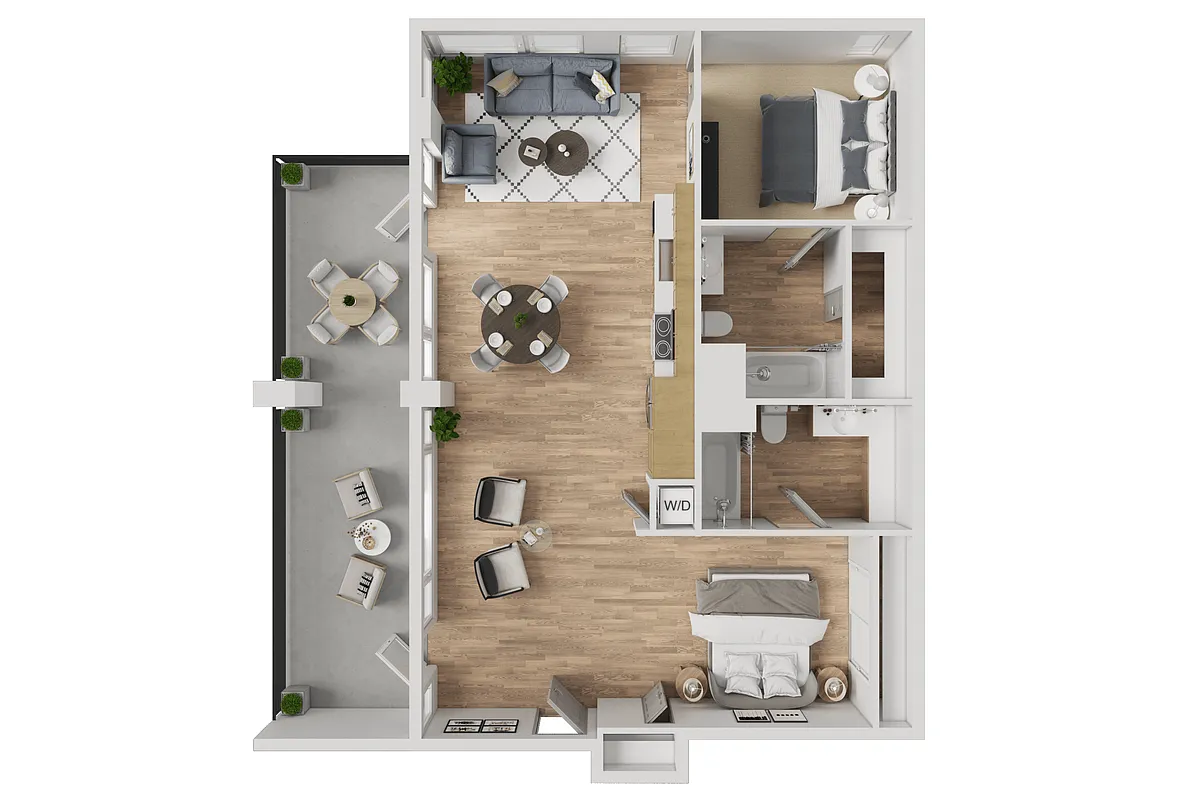 Floor plan 1 Bed Plus Den - SM