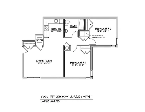 Floor plan 2 Bedroom 1st floor LG Garden Upgraded