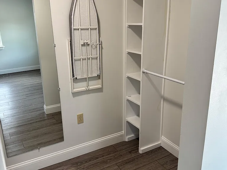View of master bedroom closet right side