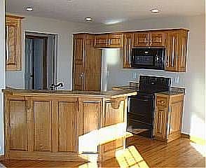 Kitchen view from fireplace