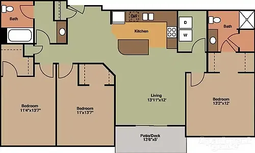 Floor plan Three Bedroom