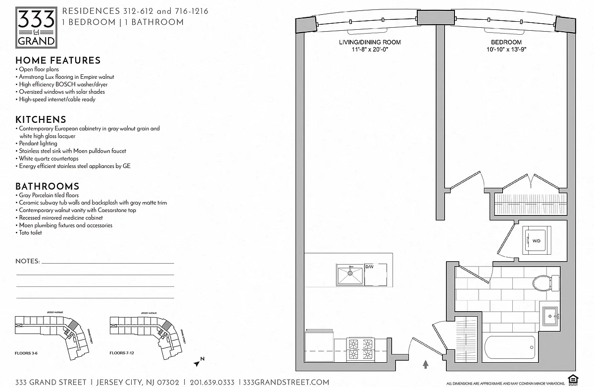 Floor plan 333 GRAND - 1 BEDROOM FLOOR PLAN AP