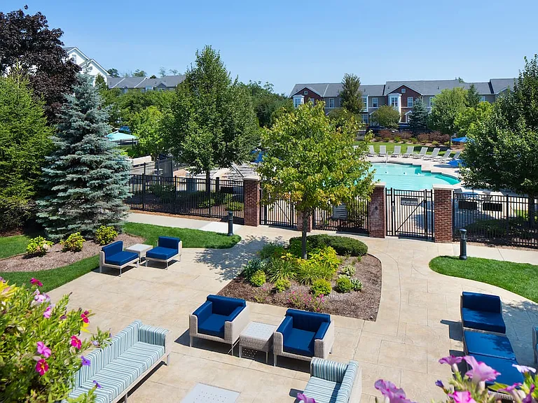 Outdoor courtyard with lounge seating