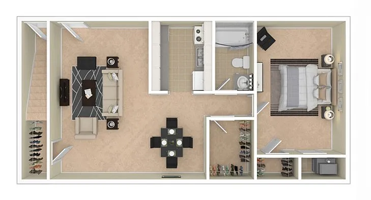 Floor plan 1 Bedroom Deluxe