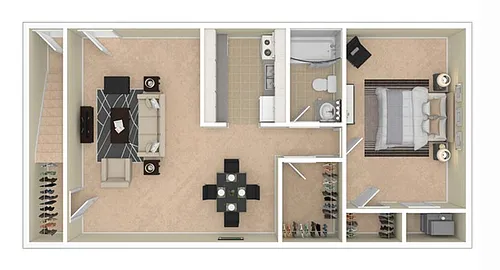 Floor plan 1 Bedroom Deluxe