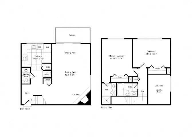 Floor plan 2 Bed | 2.5 Bath - B2G