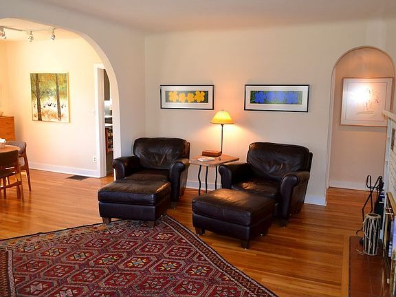 Arches and coved ceilings make for cozy living.