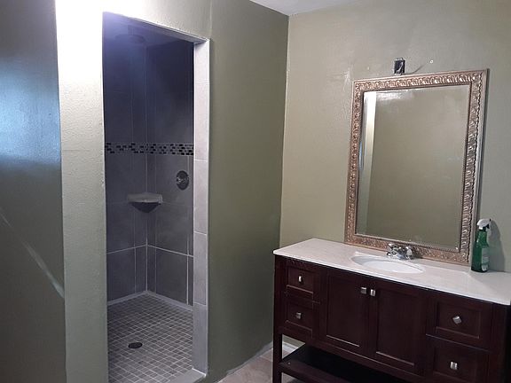 Master bathroom with a shower that is 4ft by 5ft