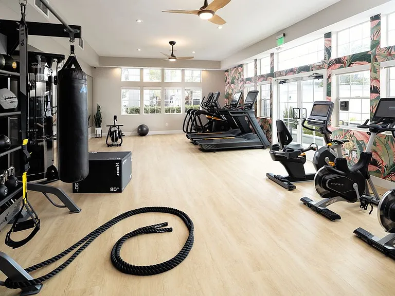 Fitness center with cardio and strength equipment