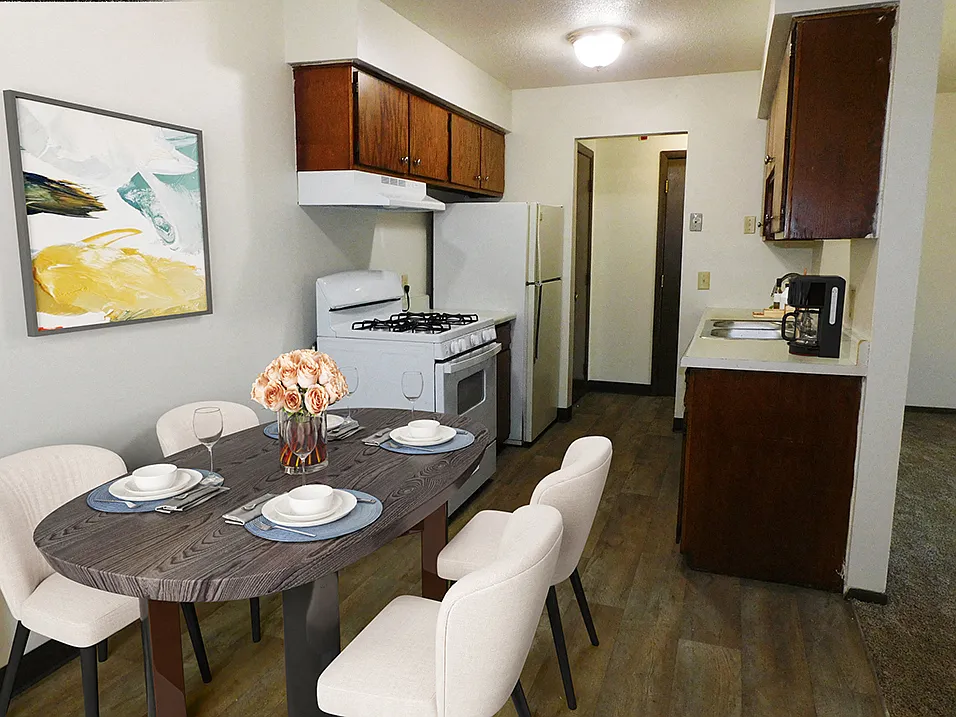 Connected Dining and Kitchen Area
