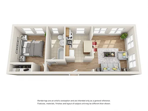 Floor plan 3 Arnoldale 1 BR 575 SQFT