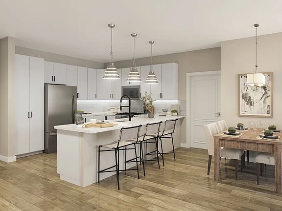 Kitchen with pendant lighting