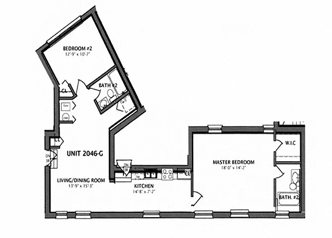 Floor plan 2 Bedroom | 2 Bath (C5)