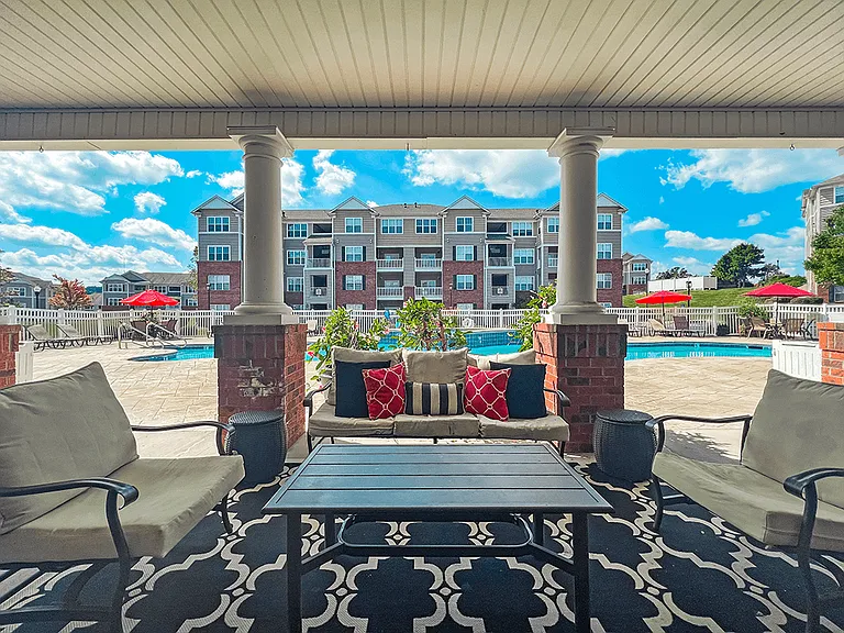 Outdoor Lounge with Fireplace