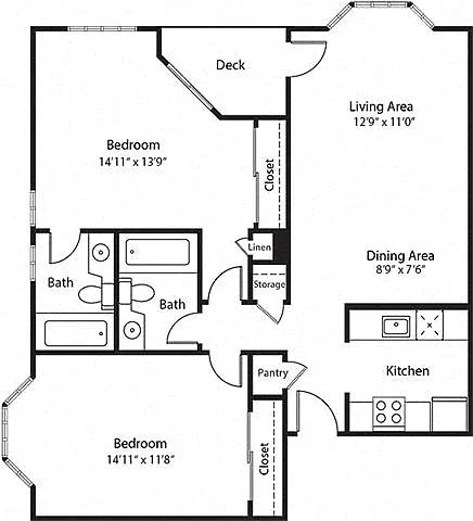 Floor plan 2B w/ Balcony Renovation 3