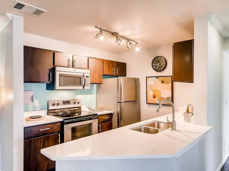 A Standard Kitchen at Eagles Landing at Church Ranch Apartments